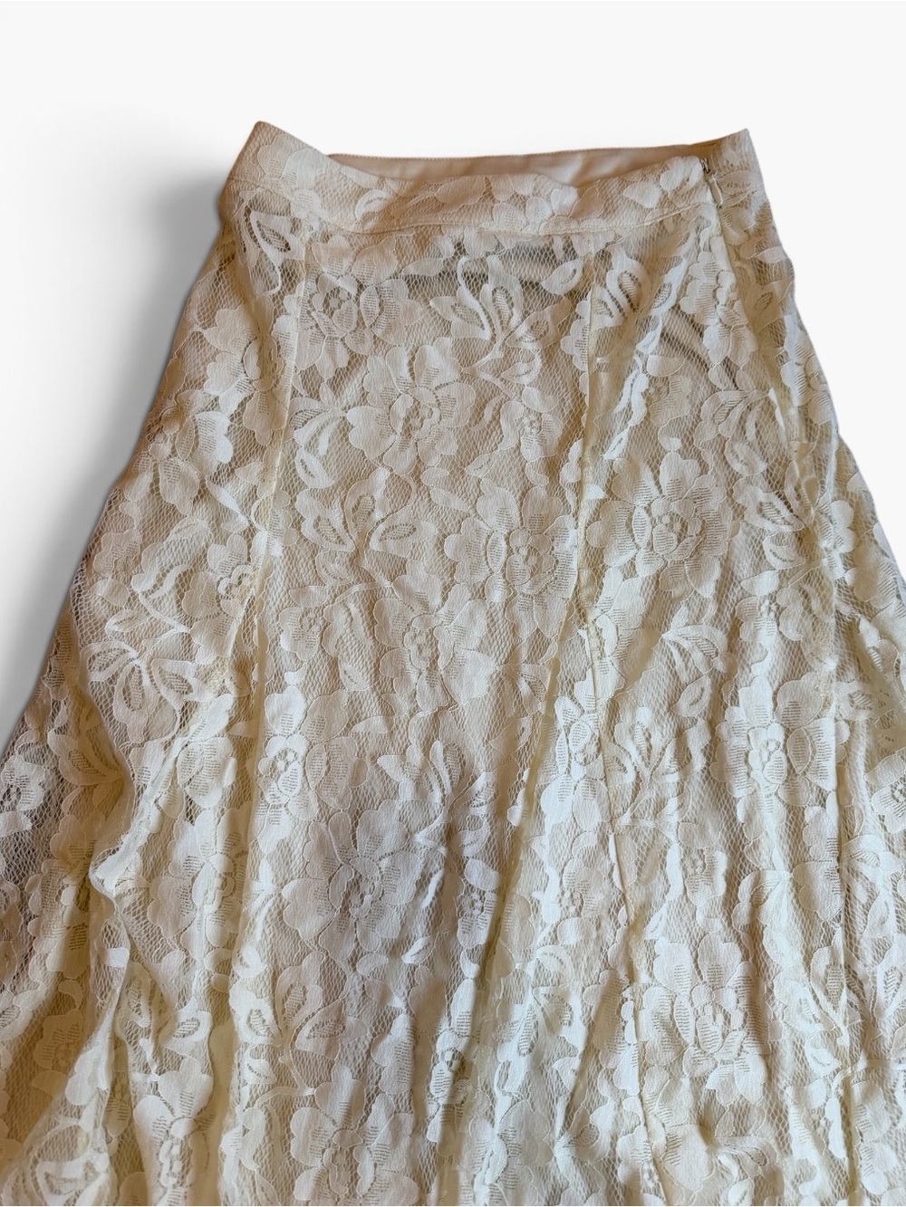 Vici Cream Lace A-Line Skirt